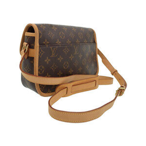 Louis Vuitton Shoulder Leather Brown Bag Sologne Monogram
